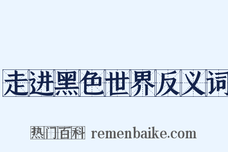 走进黑色世界反义词是什么意思的图片
